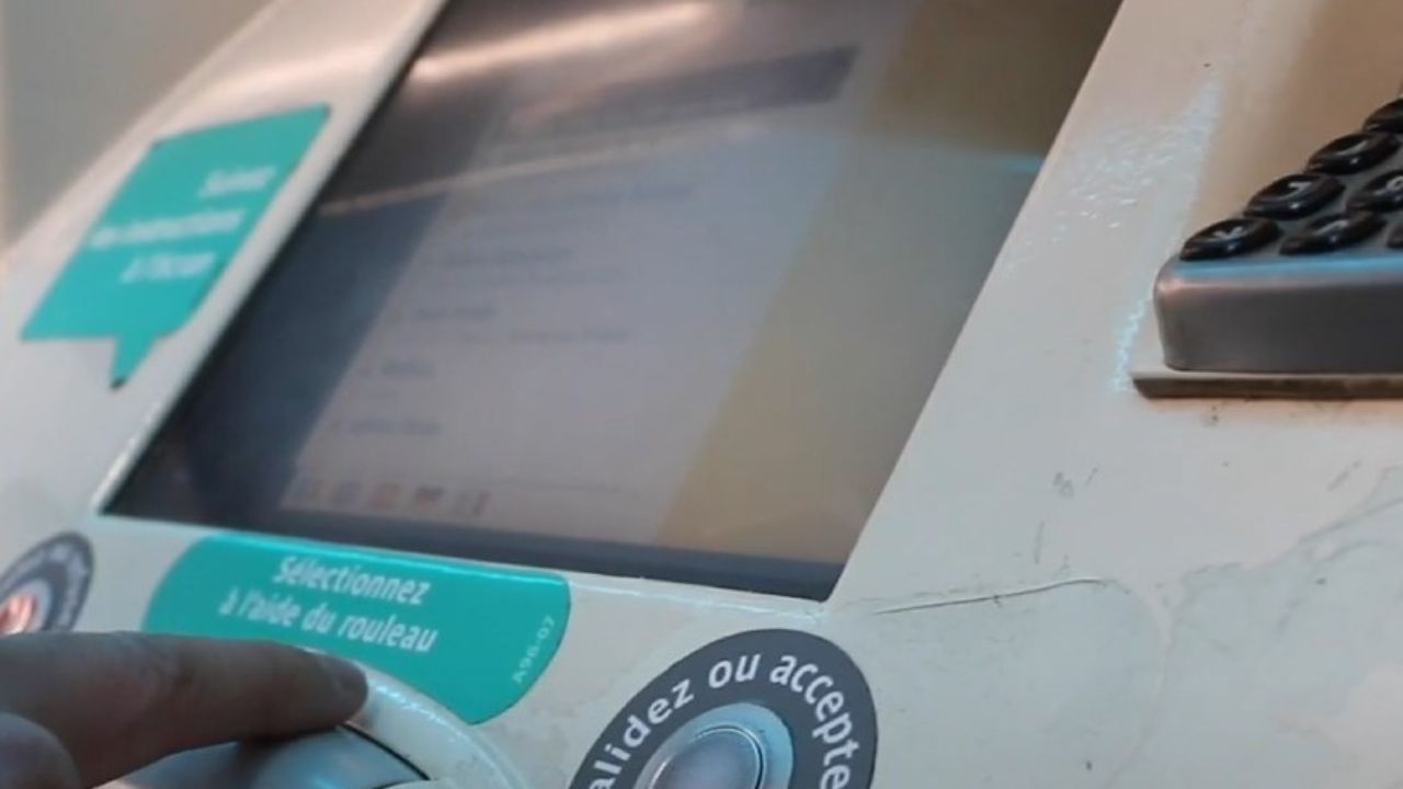 Ticket machine in Paris for purchasing train tickets to Versailles